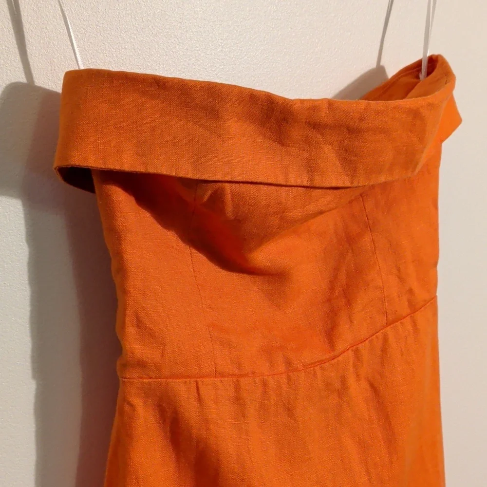 REFORMATION marcella linen strapless dress - size 2 - Picture 7 of 11